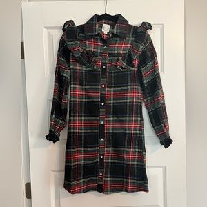 Flannel plaid dress women